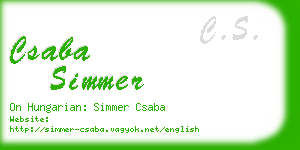 csaba simmer business card